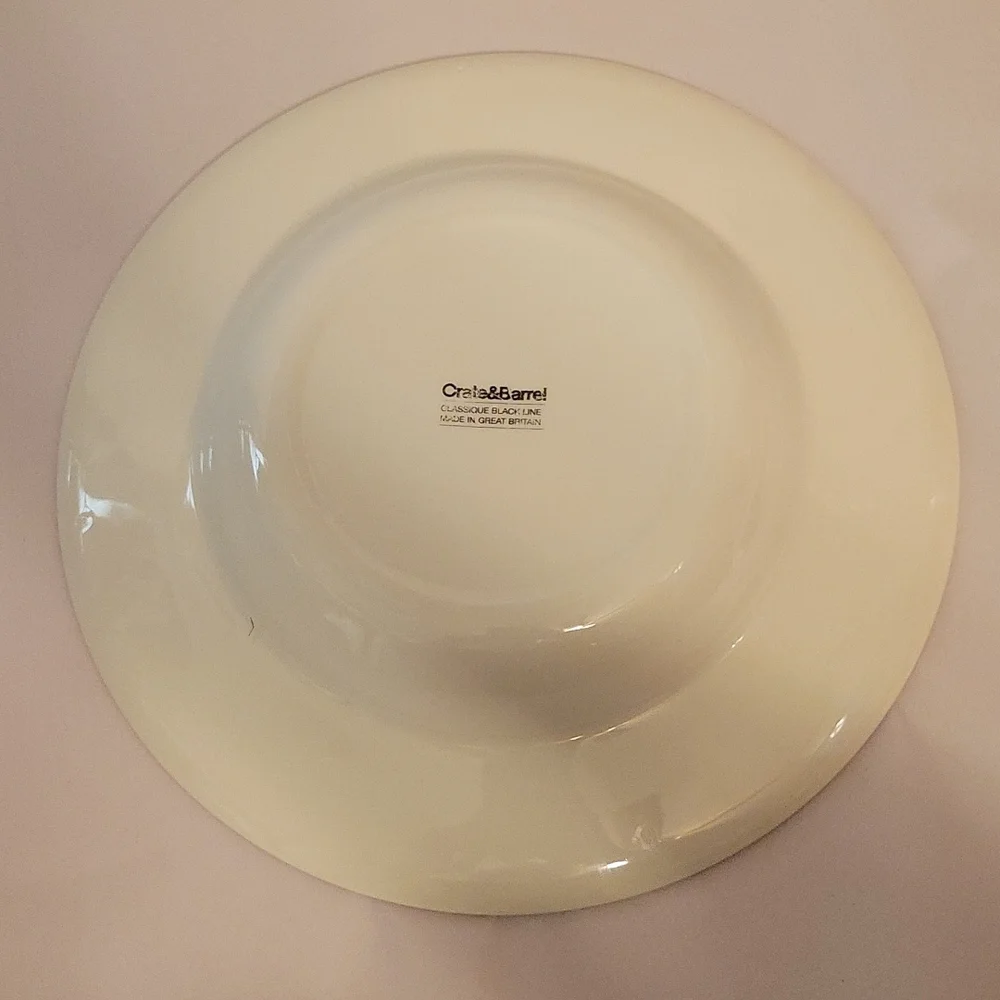 Crate & Barrel Black Rimmed Bowl